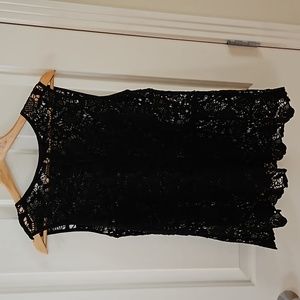 CAbi Black lace tank top. Size Medium